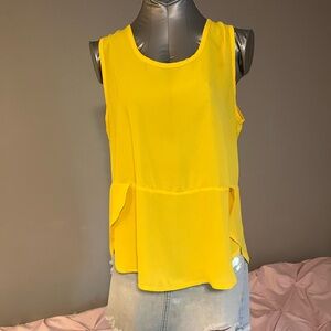 Bright Yellow Sleeveless Peplum Camisole